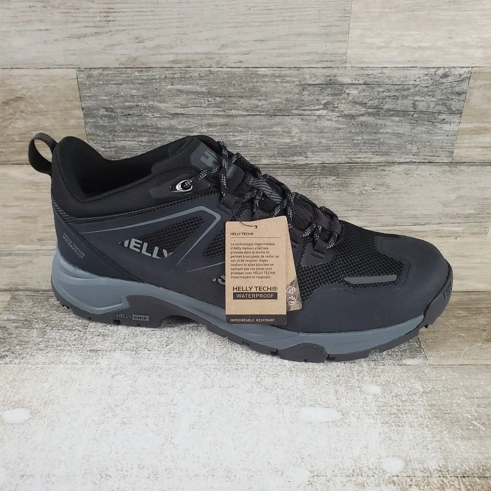 Helly Hansen Cascade Low HT Mens Hiking Boots Sz 11.5 Black Charcoal Waterproof